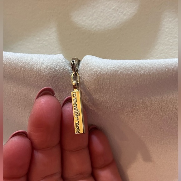 Karl Lagerfeld White Dress Pearl Straps Wedding Bridal Office Engagement Size 0 - Picture 6 of 6